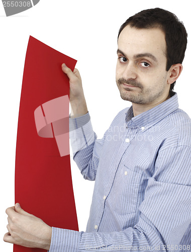 Image of Man holding a paper