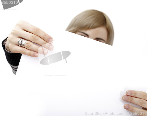 Image of Woman holding a paper