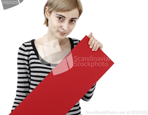 Image of Woman holding a paper