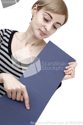 Image of Woman holding a paper