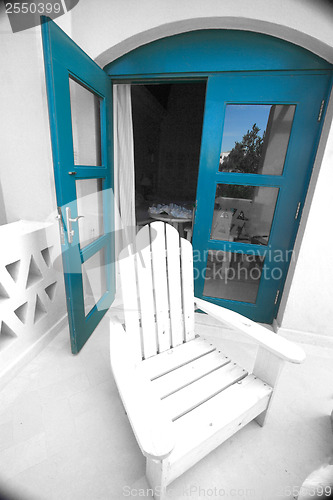 Image of Tropical balcony with sea view