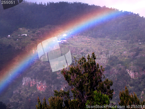 Image of rainbow in the mountain