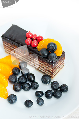 Image of chocolate and fruit cake