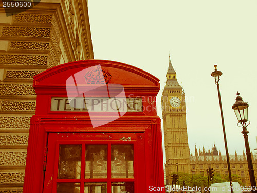 Image of Retro looking London telephone box