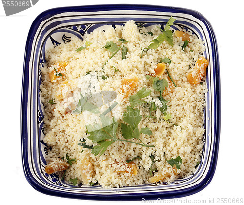 Image of Couscous with apricots and parsley from above