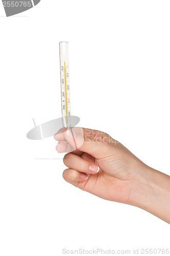 Image of Hand with thermometer