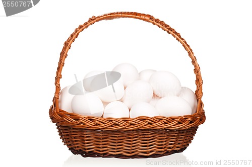 Image of Eggs in wicker basket