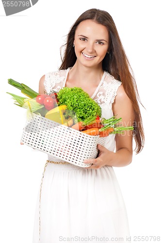 Image of Girl with vegetables