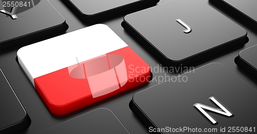 Image of Poland - Flag on Button of Black Keyboard.