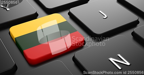 Image of Lithuania - Flag on Button of Black Keyboard.