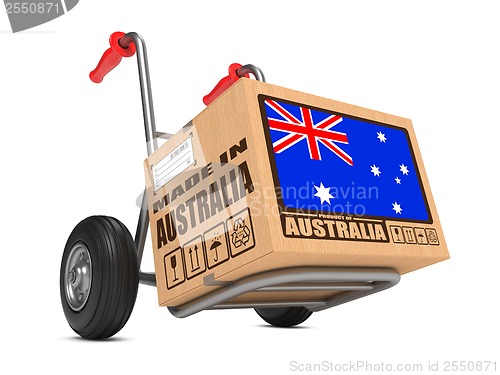 Image of Made in Australia - Cardboard Box on Hand Truck.