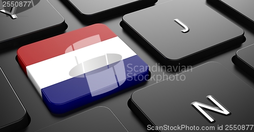 Image of Netherlands - Flag on Button of Black Keyboard.