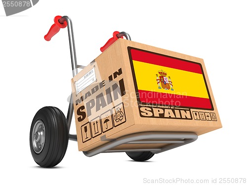 Image of Made in Spain - Cardboard Box on Hand Truck.