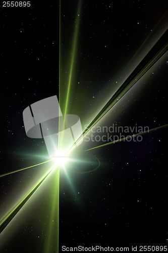 Image of sunburst in space