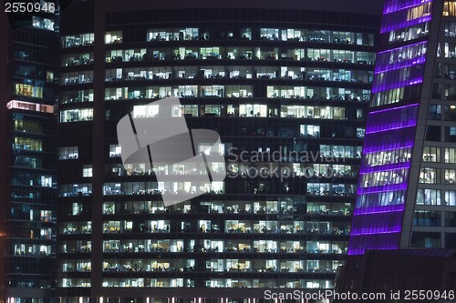 Image of Skyscrapers at night