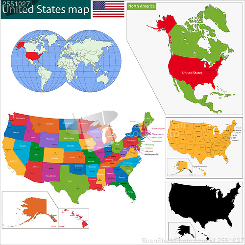 Image of Colorful USA map