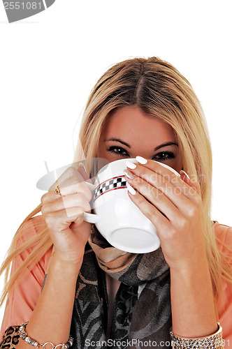Image of Girl drinking soup.