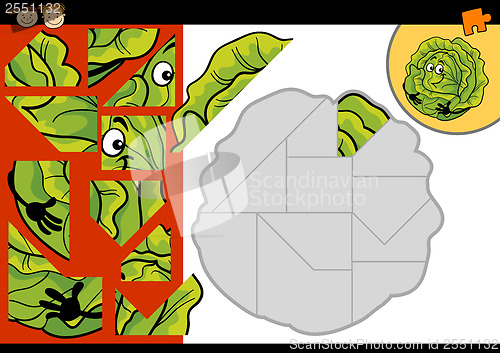 Image of cartoon cabbage jigsaw puzzle game
