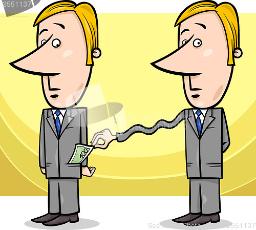 Image of businessman and taxes cartoon