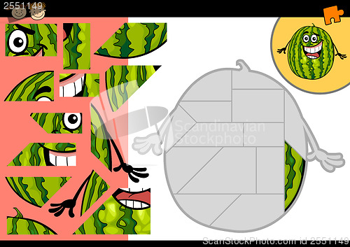 Image of cartoon watermelon jigsaw puzzle game