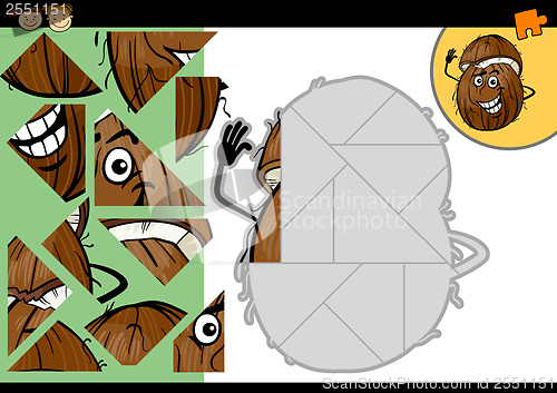 Image of cartoon coconut jigsaw puzzle game