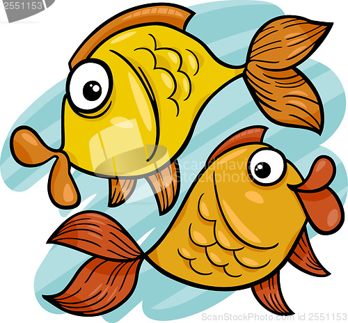 Image of zodiac pisces or fish cartoon
