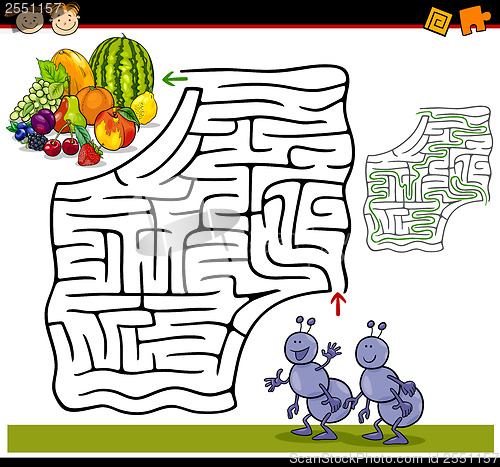 Image of cartoon maze or labyrinth game