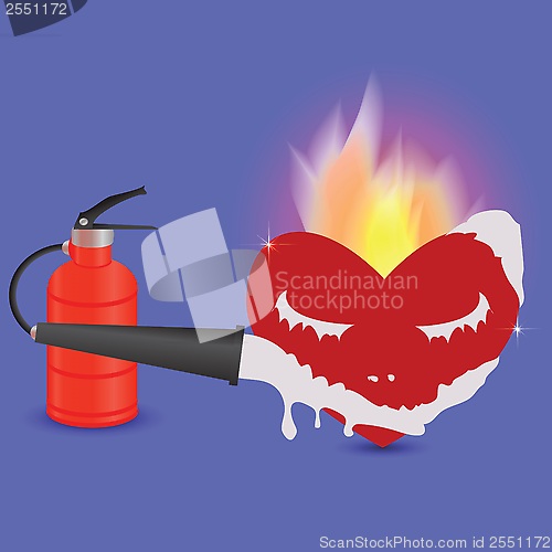 Image of extinguisher and heart