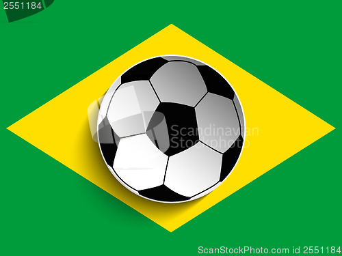 Image of Brazil Flag with Soccer Ball Background