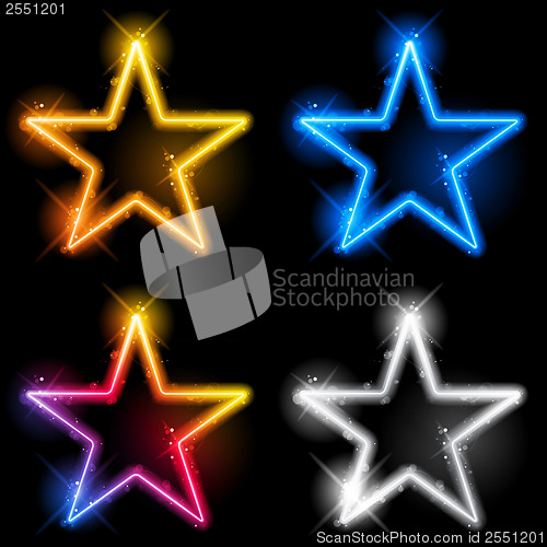 Image of Glowing Neon Stars Set of Four