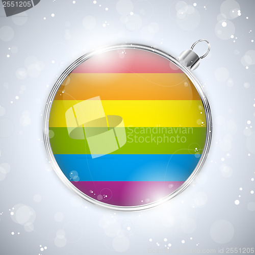 Image of Gay Flag Merry Christmas Ball