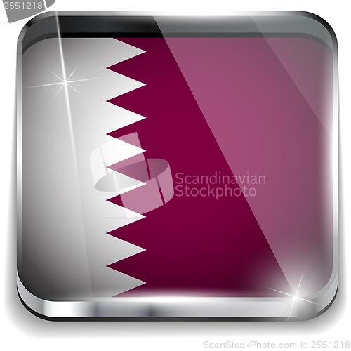 Image of Qatar Flag Smartphone Application Square Buttons