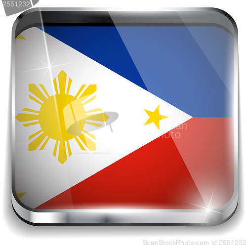 Image of Philippines Flag Smartphone Application Square Buttons