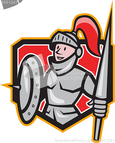 Image of Knight Shield Lance Crest Cartoon