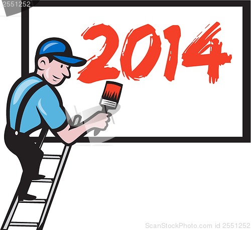 Image of New Year 2014 Painter Painting Billboard