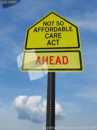 Image of not so affordable care act ahead sign