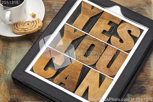 Image of Yes you can - motivational text