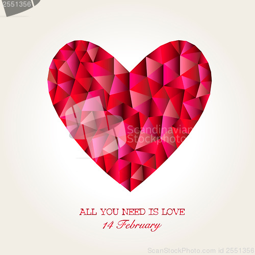 Image of  Geometric Mosaic Heart for Valentines Day