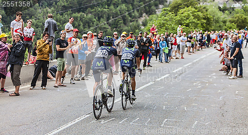 Image of Cyclists Climbing Alpe D'Huez