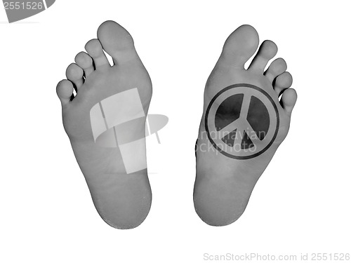 Image of Human feet with print