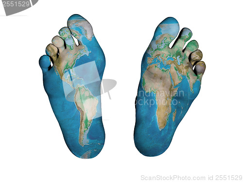 Image of Human feet with print