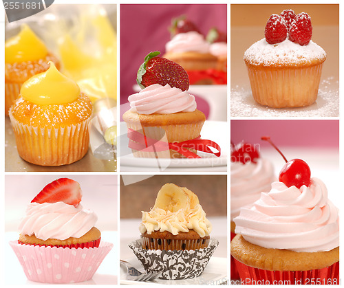 Image of Collage of various cupcakes