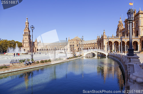 Image of Plaza de Espana - Spanish Square in Seville, Spain