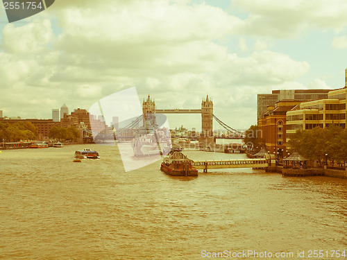 Image of Retro looking River Thames in London