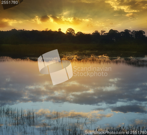 Image of Sunset Over A Lake 