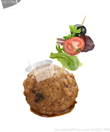 Image of Meatball With Salad Leaves And Vegetables