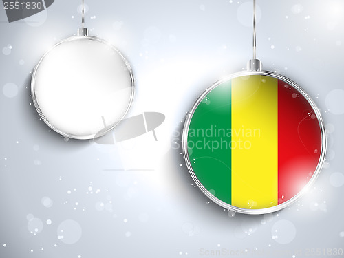 Image of Merry Christmas Silver Ball with Flag Mali