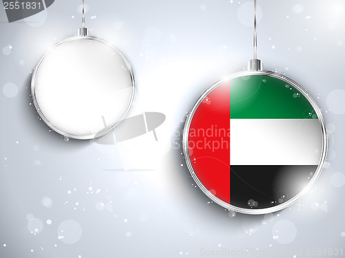 Image of Merry Christmas Silver Ball with Flag Emirates