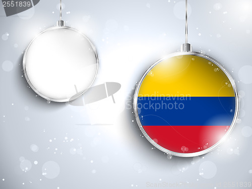 Image of Merry Christmas Silver Ball with Flag Colombia