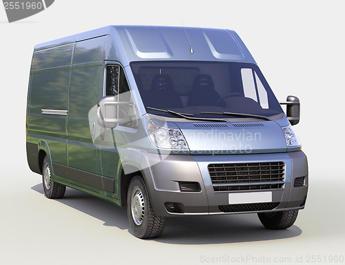 Image of Blue commercial delivery van